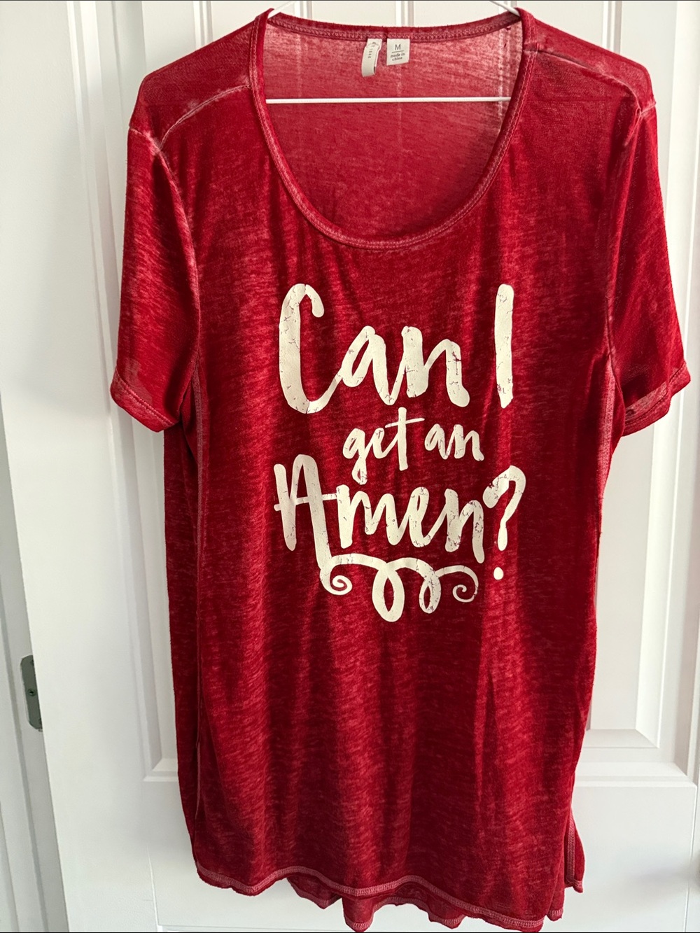 Red "Can I Get an Amen?" Women’s Graphic Tee